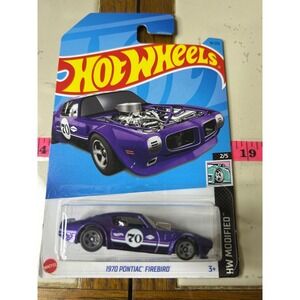 Hot Wheels 1970 Pontiac Firebird HW Modified‎ Purple 2/5 Toy Car
